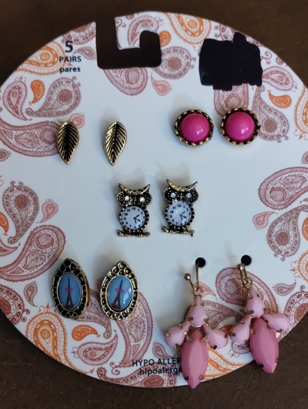 Set of 5 Pairs of Earrings